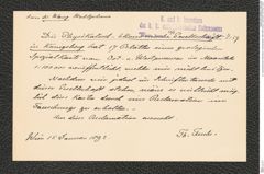 k.k. naturhistorisches Hofmuseum, Intendanzakten 1885-1896 (Hauer), Aktenzahl Z.59/1892, Seite 1